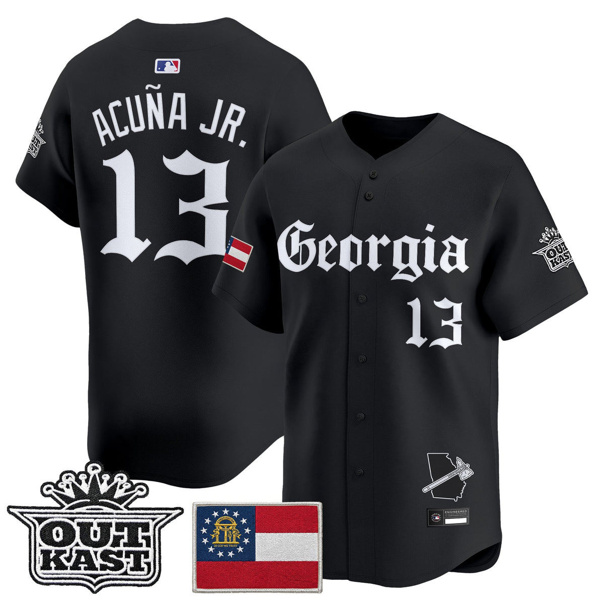 Men's Atlanta Braves 'Georgia x Outkast Gothic Edition' Vapor Premier Limited Jersey - All Stitched