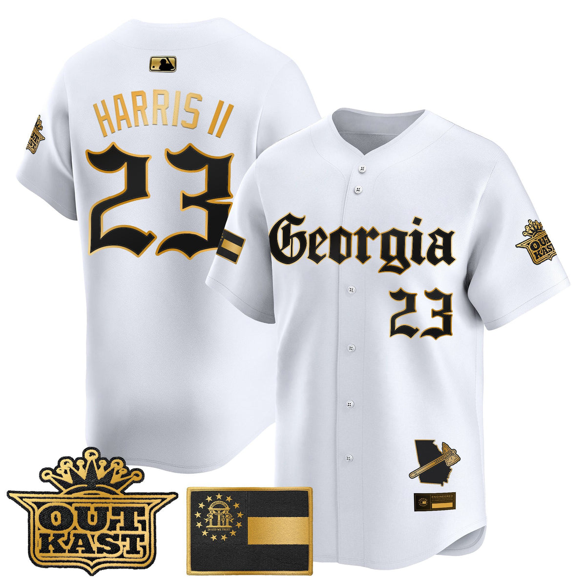 Men's Atlanta Braves 'Georgia x Outkast Gothic Edition' Vapor Premier Limited Jersey - All Stitched