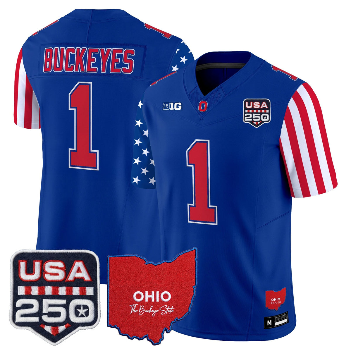 Men's Ohio State Buckeyes "America 250 Edition" Vapor Limited Jersey - All Stitched