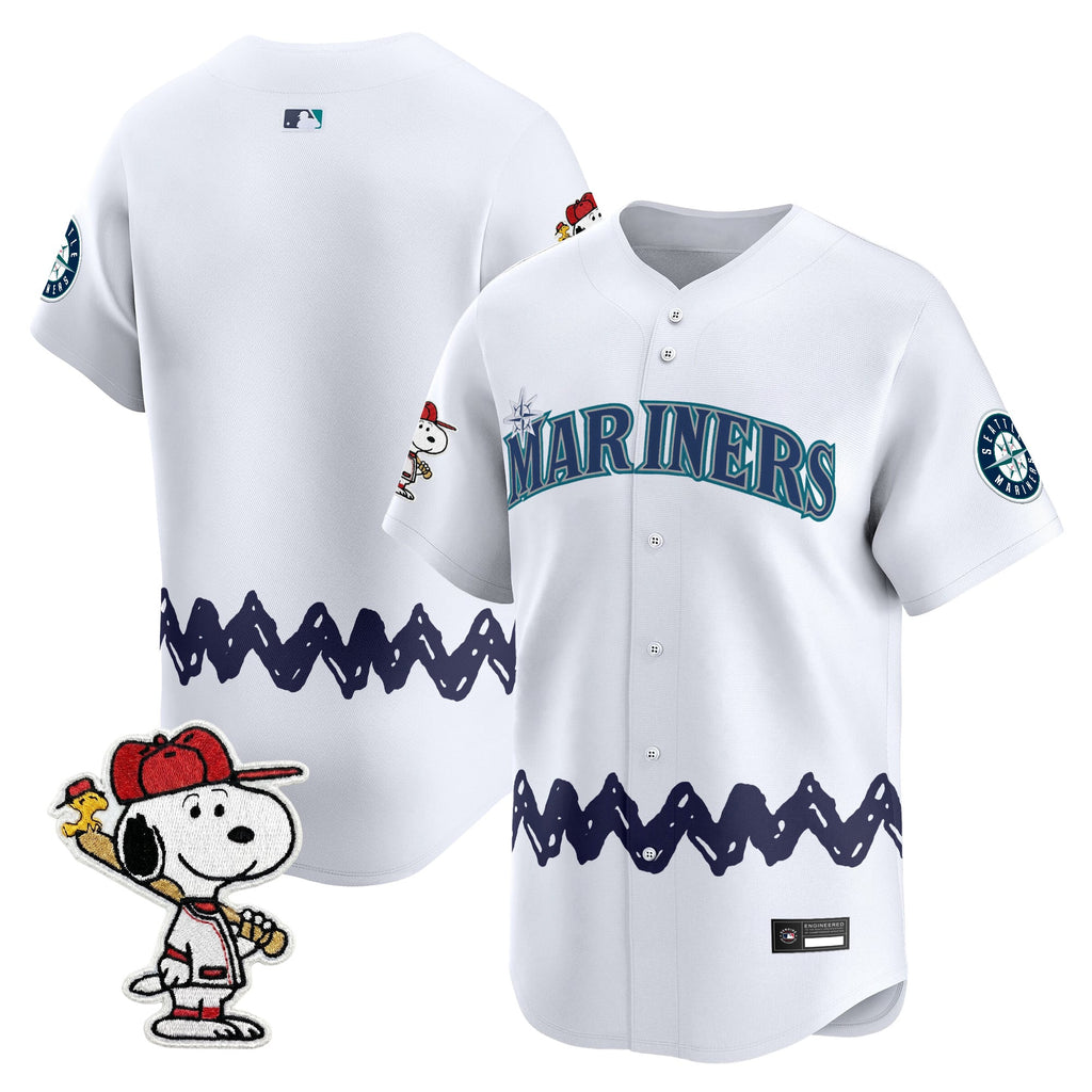 Men's Seattle Mariners x Peanuts Vapor Premier Limited Jersey - Stitched