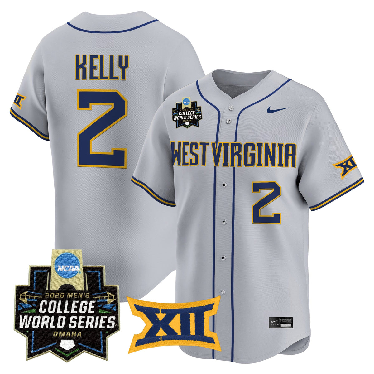 Men's West Virginia Mountaineers 2026 World Series Patch Vapor Premier Limited Jersey - All Stitched