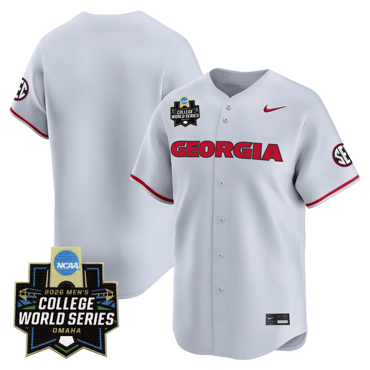 Men's Georgia Bulldogs Baseball 2026 World Series Vapor Premier Limited Jersey - All Stitched