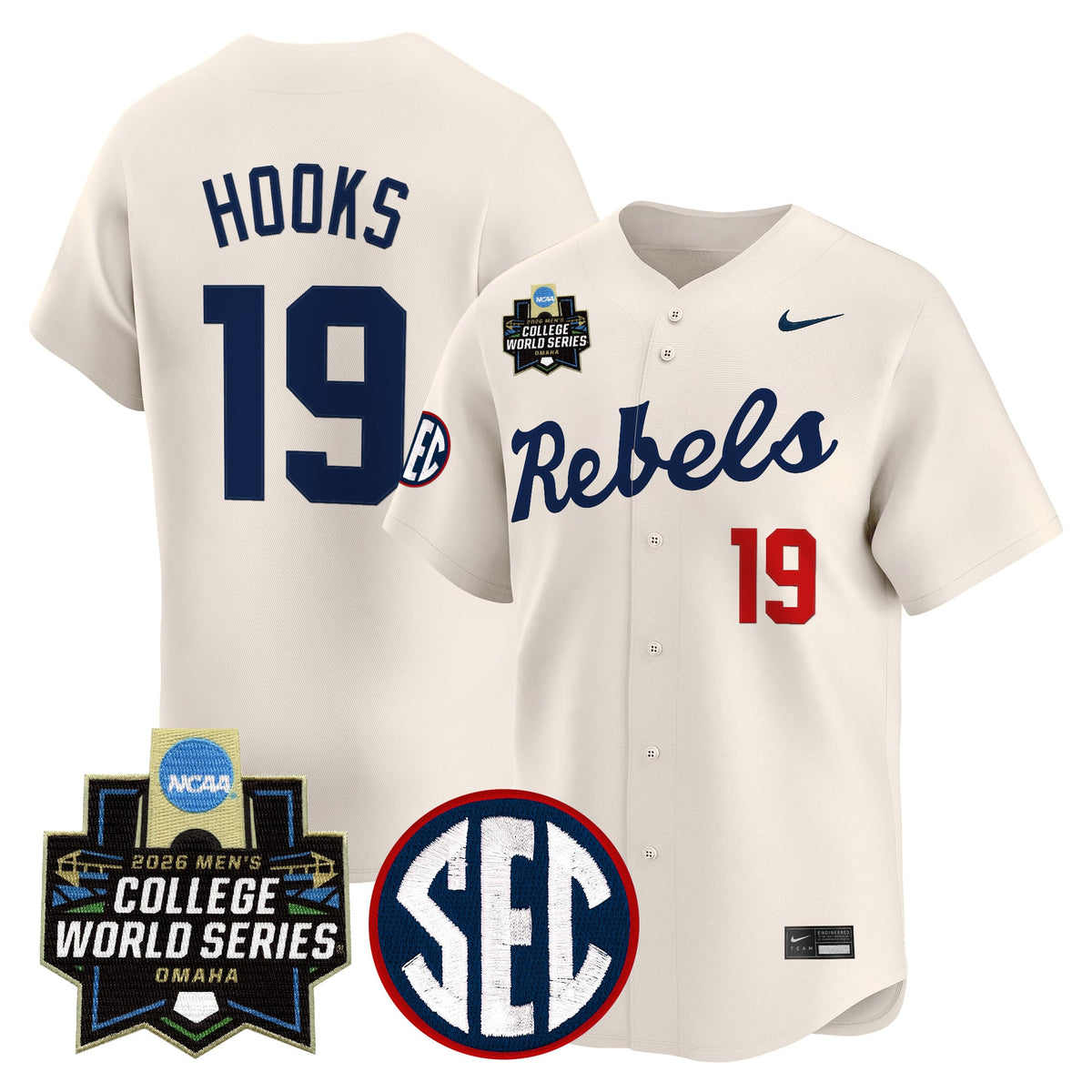 Men's Ole Miss Rebels 2026 World Series Vapor Premier Limited Jersey - All Stitched