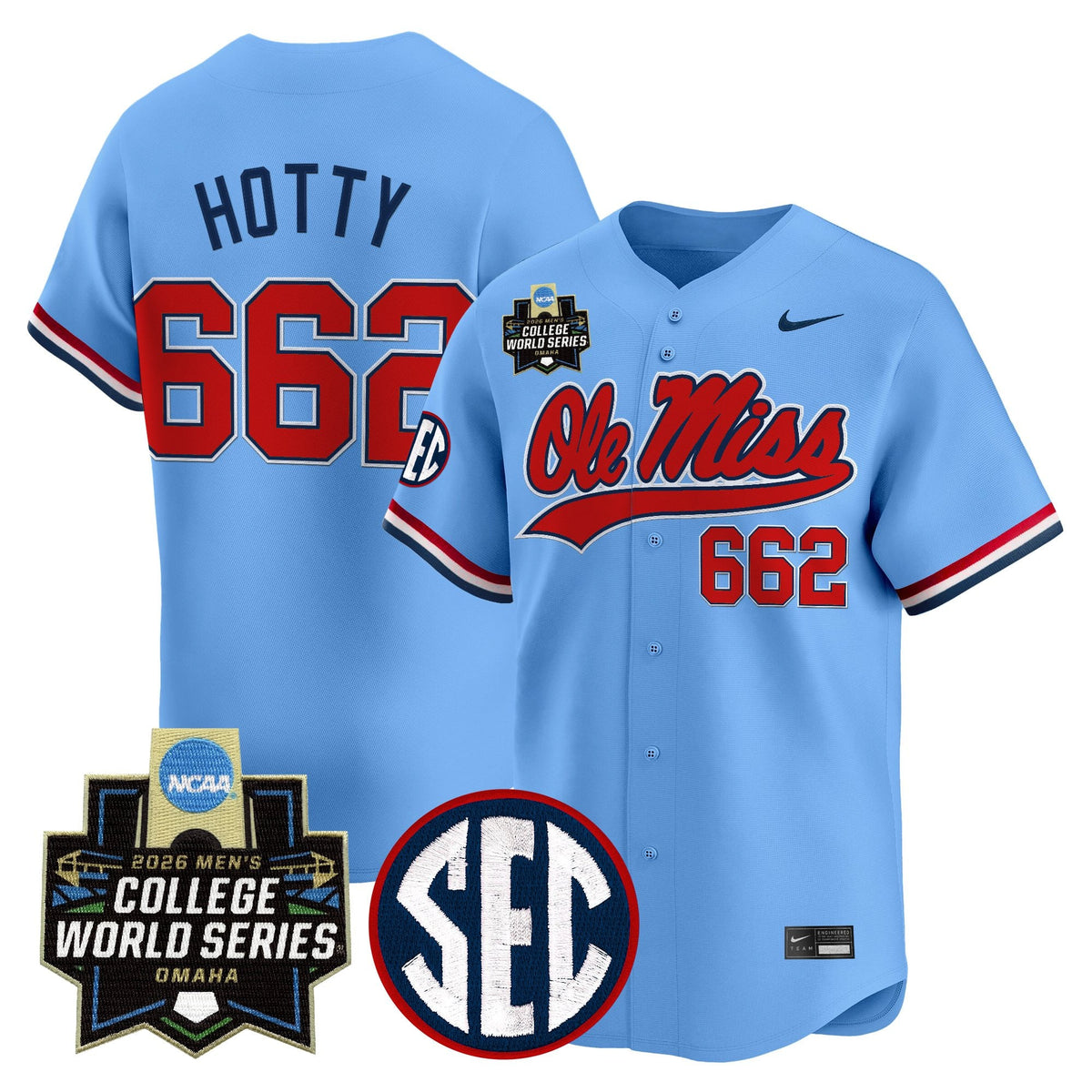 Men's Ole Miss Rebels 2026 World Series Vapor Premier Limited Jersey - All Stitched