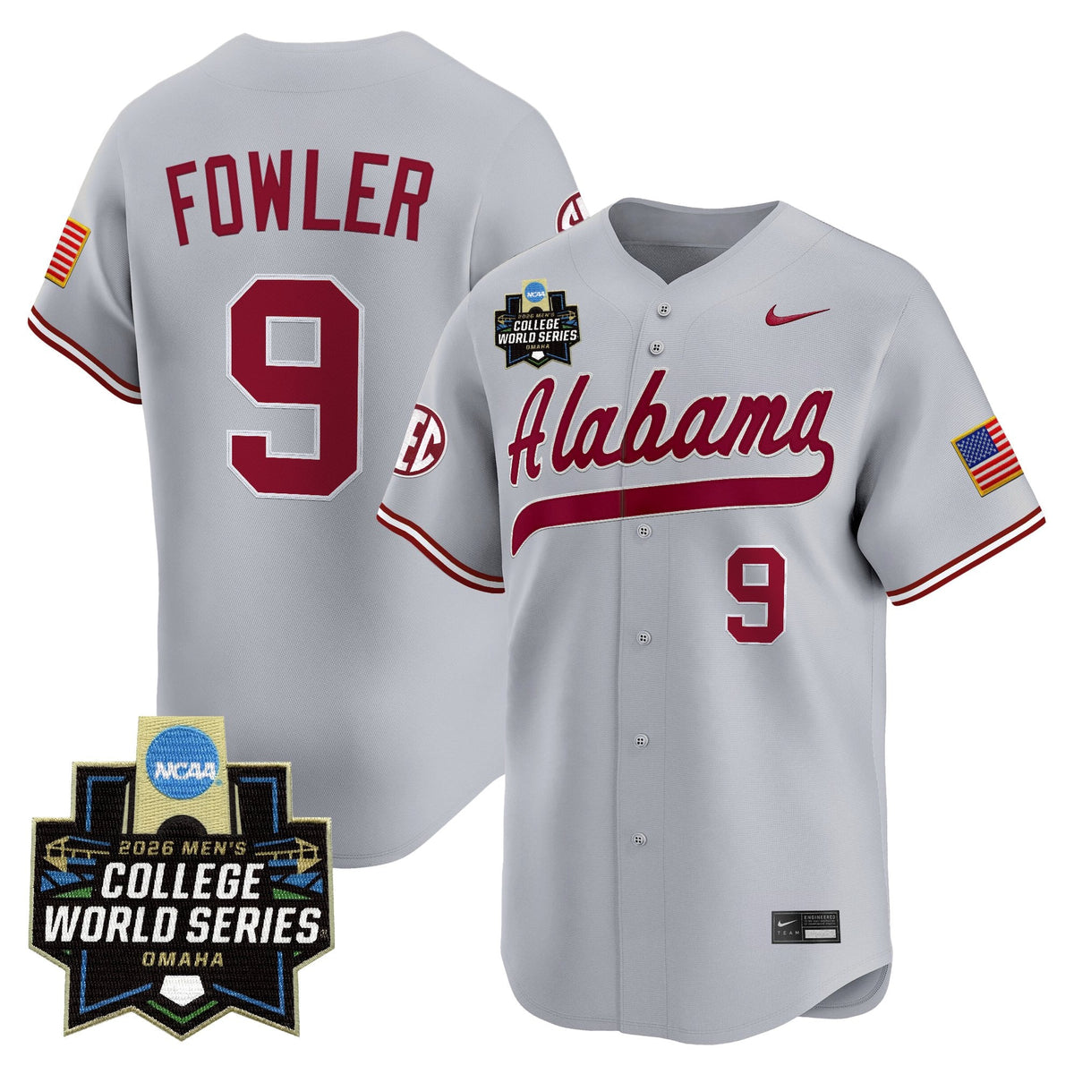 Men's Alabama Crimson Tide 2026 World Series Vapor Premier Limited Jersey - All Stitched