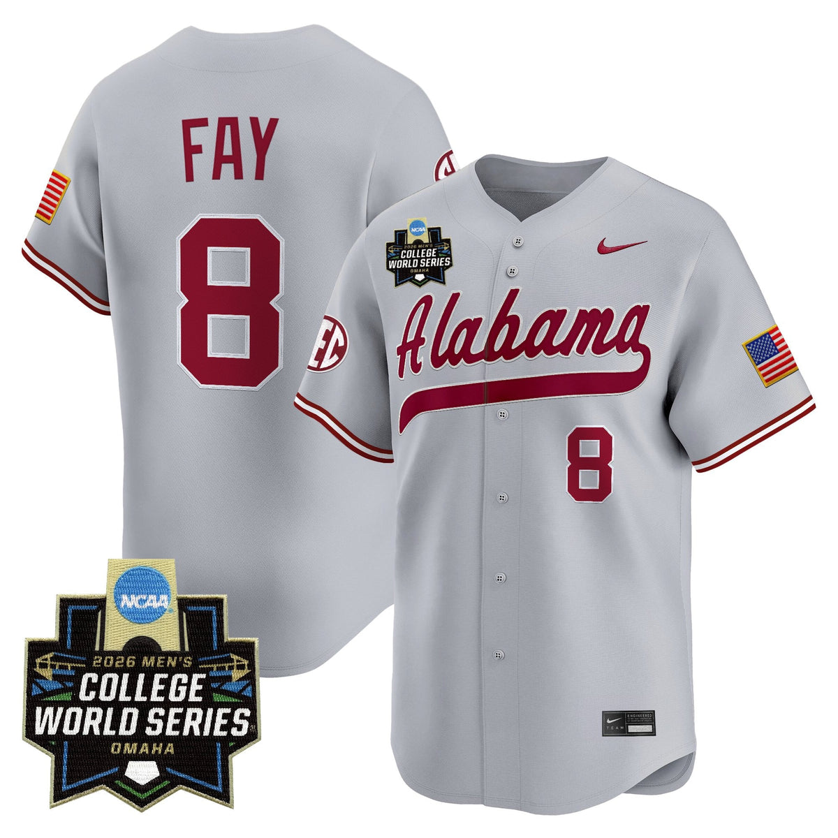 Men's Alabama Crimson Tide 2026 World Series Vapor Premier Limited Jersey - All Stitched