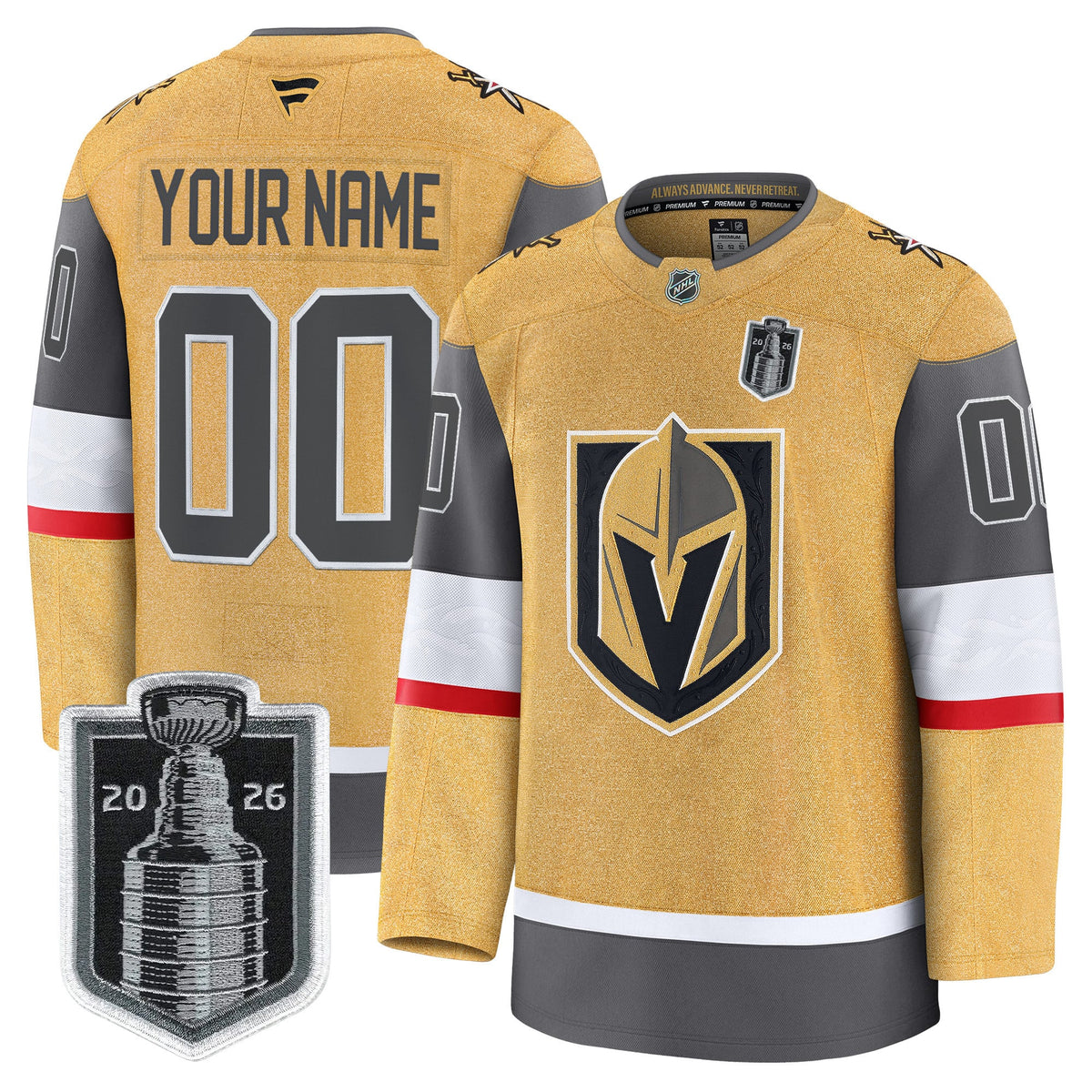 Vegas Golden Knights 2026 Stanley Cup Patch Premium Custom Jersey - All Stitched