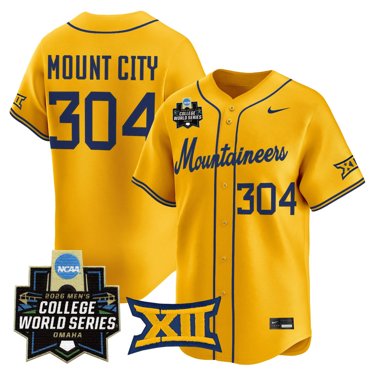 Men's West Virginia Mountaineers 2026 World Series Vapor Premier Limited Jersey V2 - All Stitched