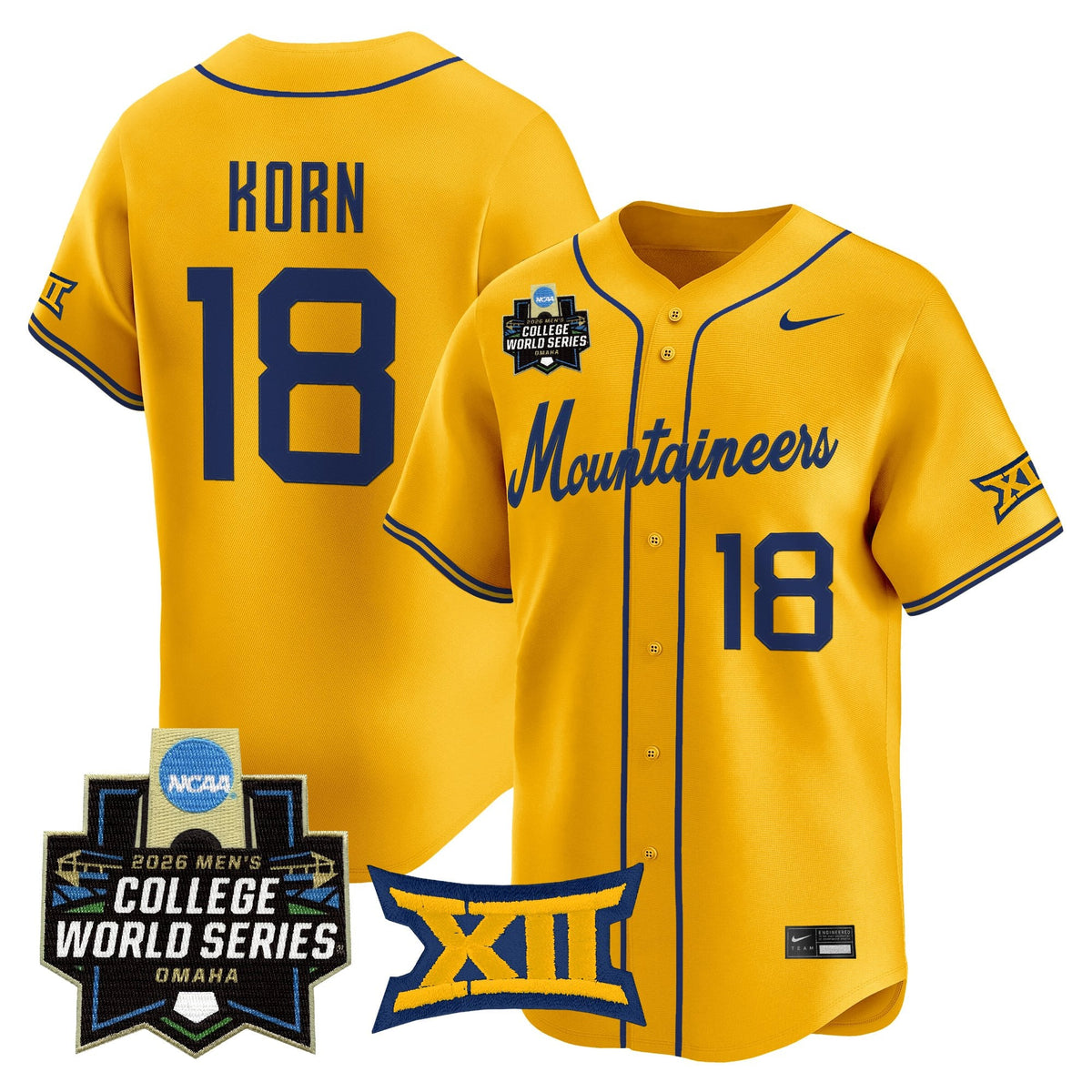 Men's West Virginia Mountaineers 2026 World Series Vapor Premier Limited Jersey V2 - All Stitched