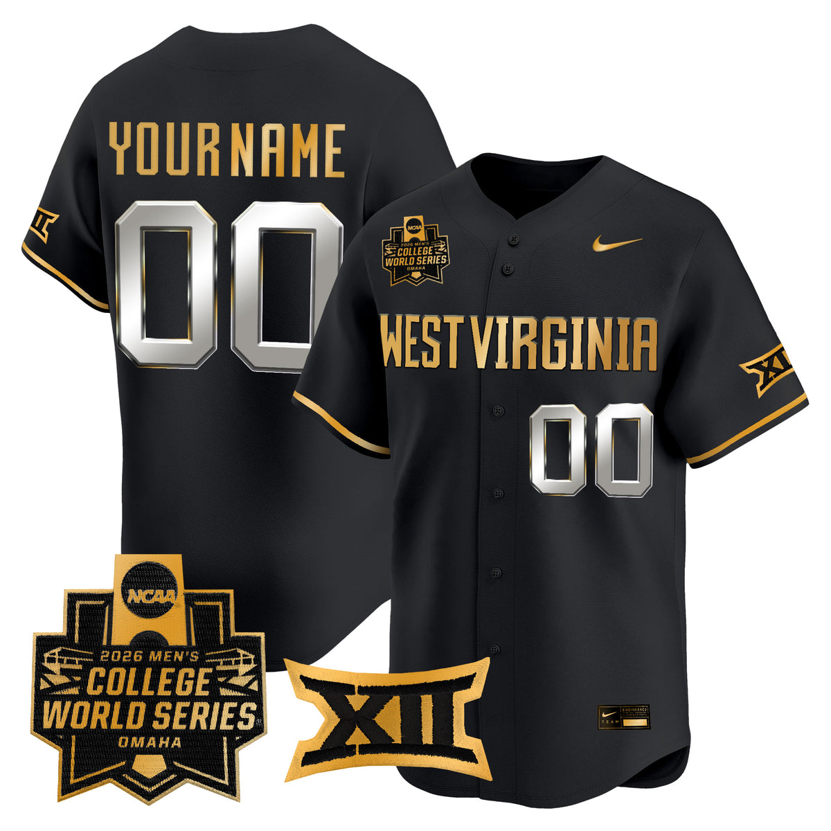 West Virginia Mountaineers 2026 World Series Vapor Premier Limited Custom Jersey V2 - All Stitched