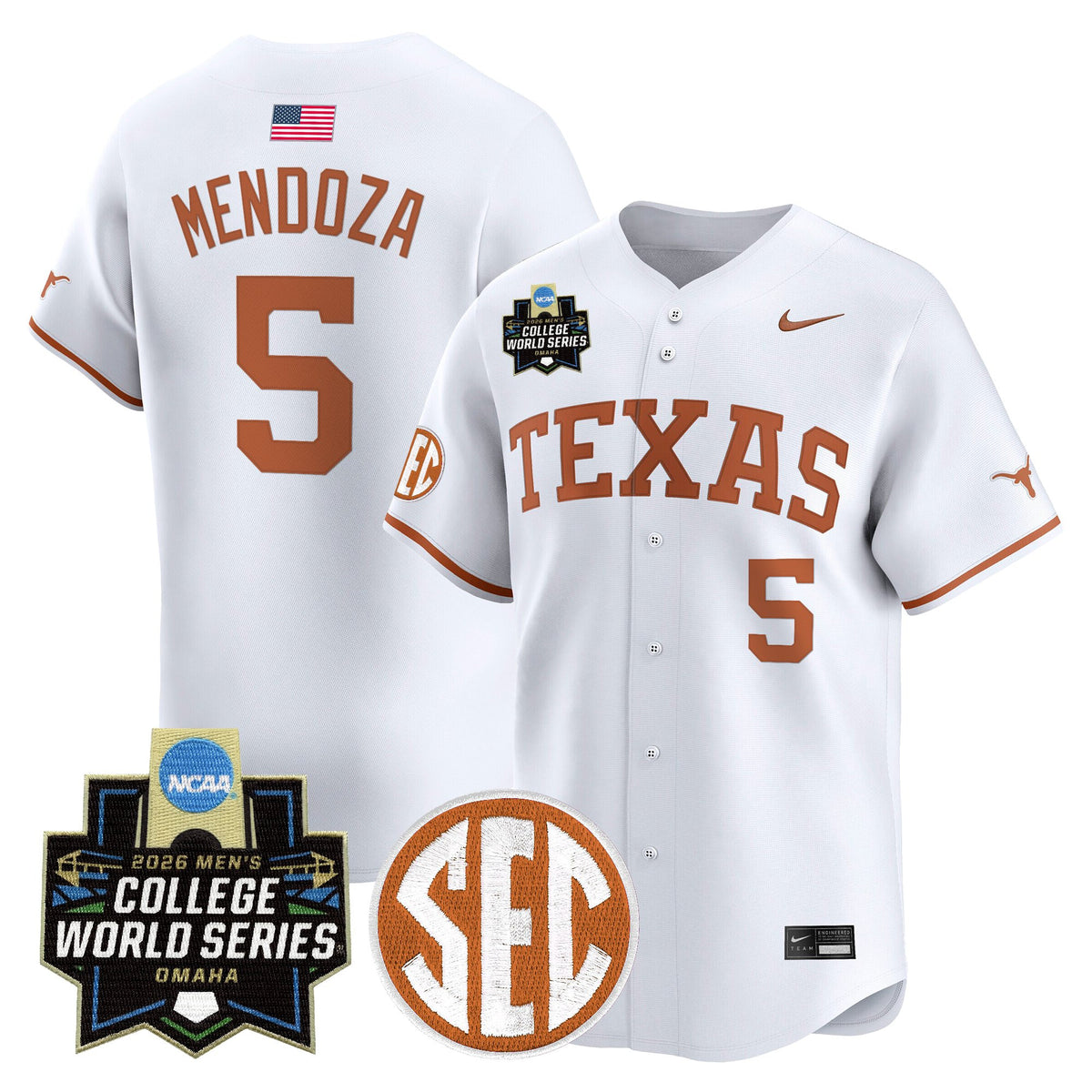Men's Texas Longhorns 2026 World Series Vapor Premier Limited Jersey V2 - All Stitched