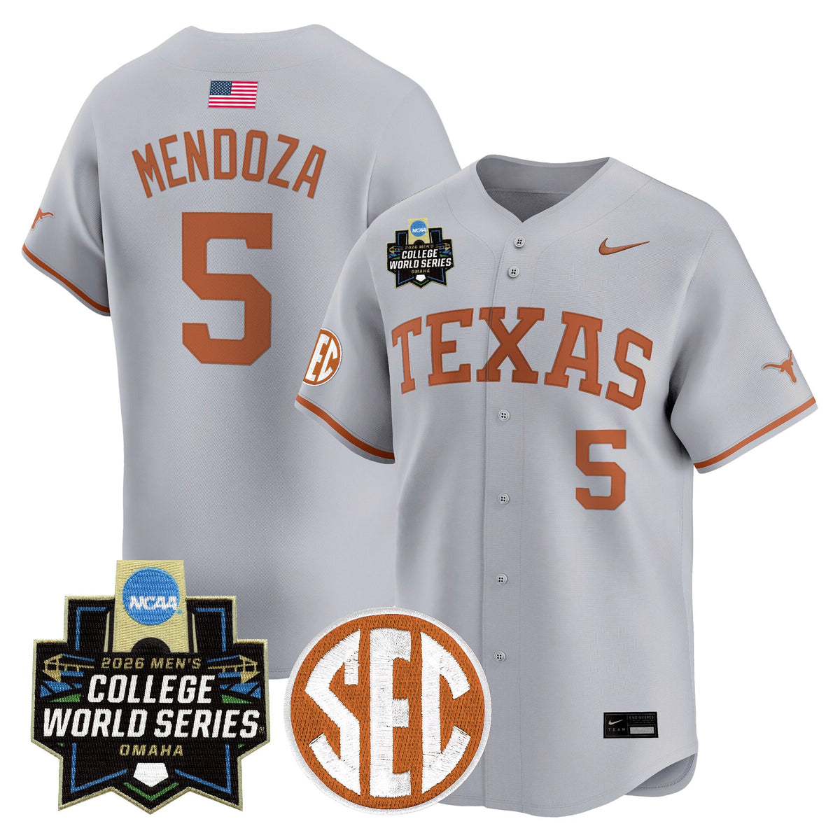 Men's Texas Longhorns 2026 World Series Vapor Premier Limited Jersey V2 - All Stitched
