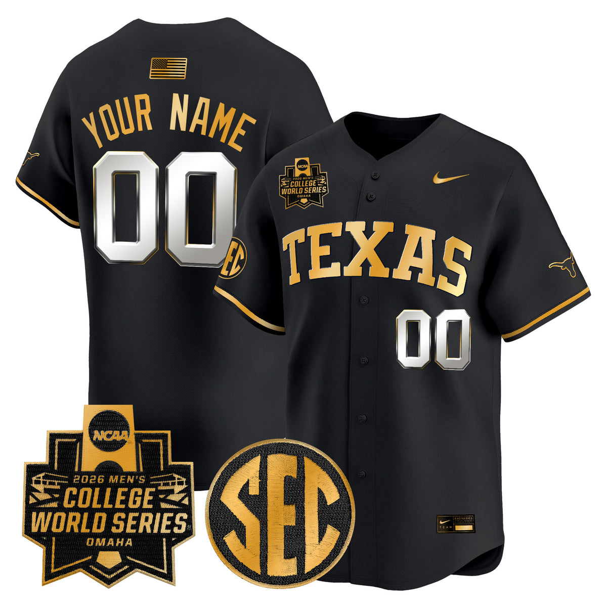 Texas Longhorns 2026 World Series Vapor Premier Limited Custom Jersey V2 - All Stitched