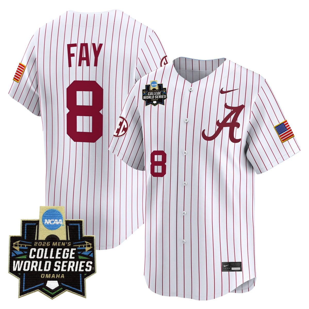 Men's Alabama Crimson Tide 2026 World Series Vapor Premier Limited Jersey V2 - All Stitched