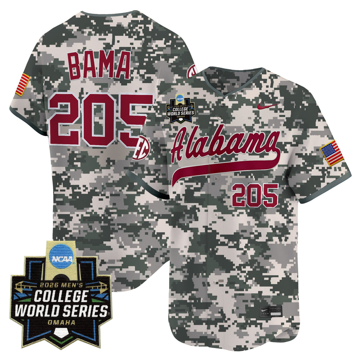 Men's Alabama Crimson Tide 2026 World Series Vapor Premier Limited Jersey V2 - All Stitched