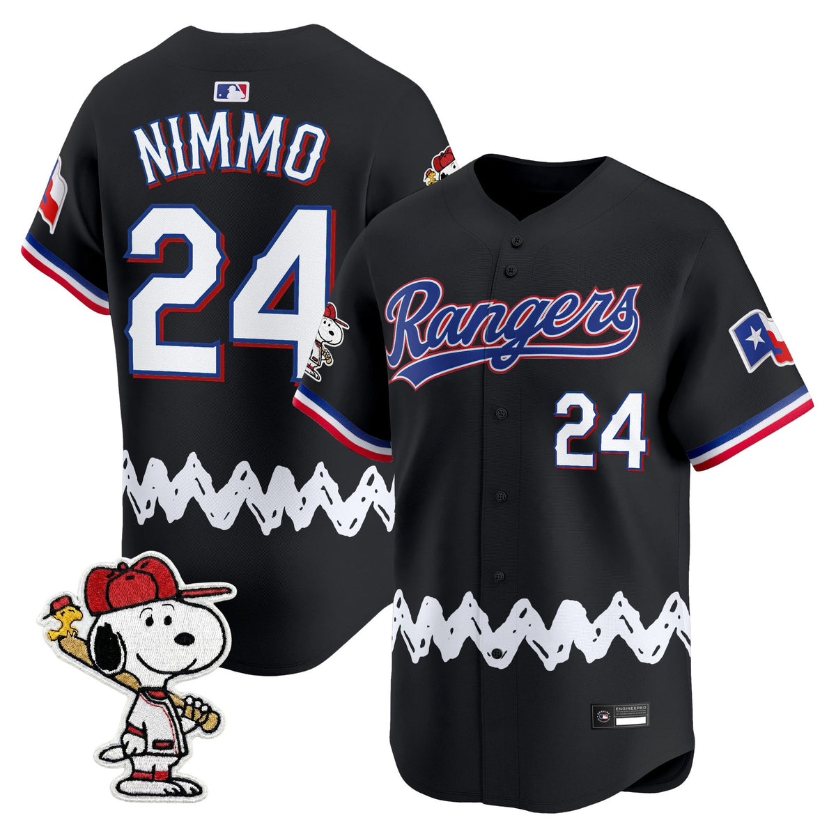 Men's Texas Rangers x Peanuts Vapor Premier Limited Jersey - Stitched