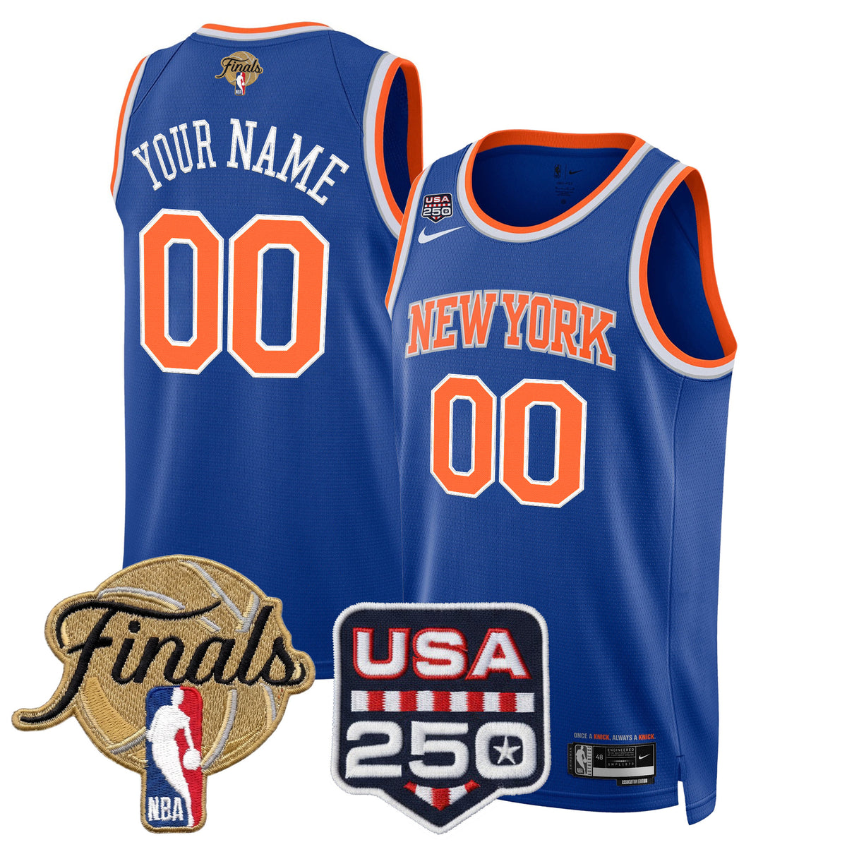 New York Knicks 2026 Finals Custom Swingman Jersey - 250 America Patch - All Stitched