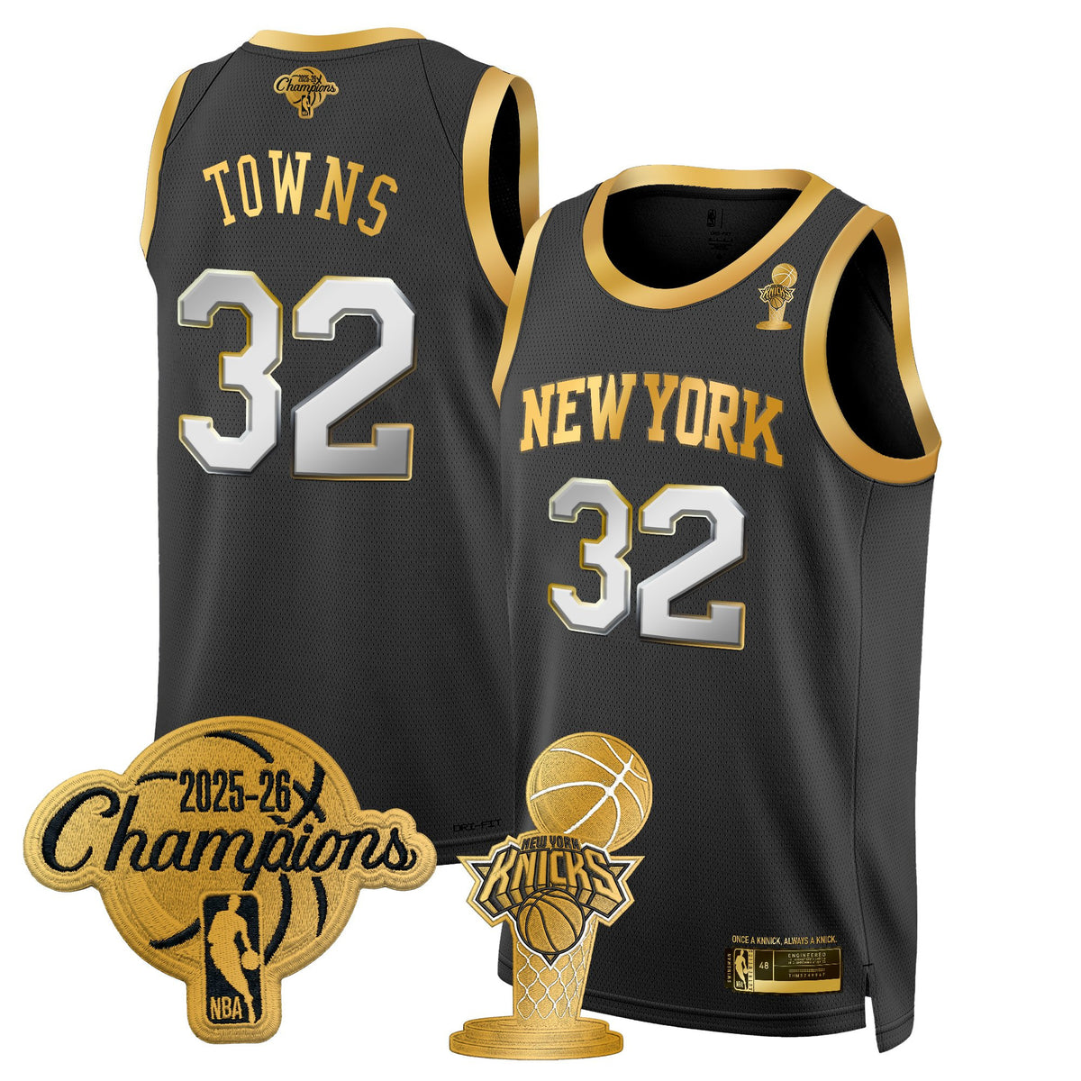 Men's New York Knicks 2026 Champions Patch Swingman Jersey - All Stitched