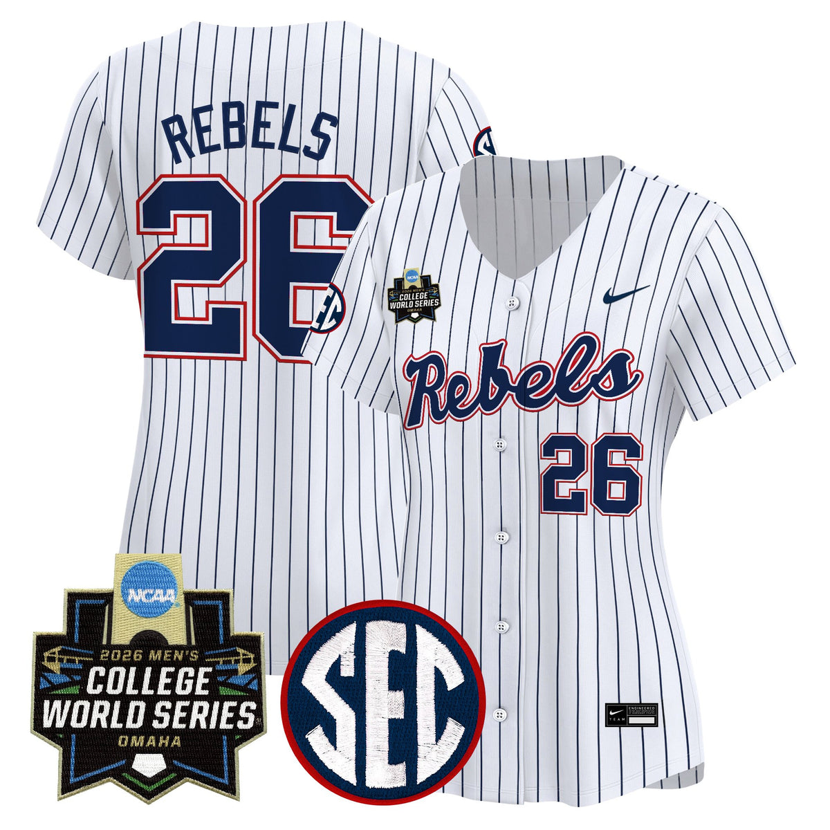 Women's Ole Miss Rebels 2026 World Series Vapor Premier Limited Jersey - All Stitched