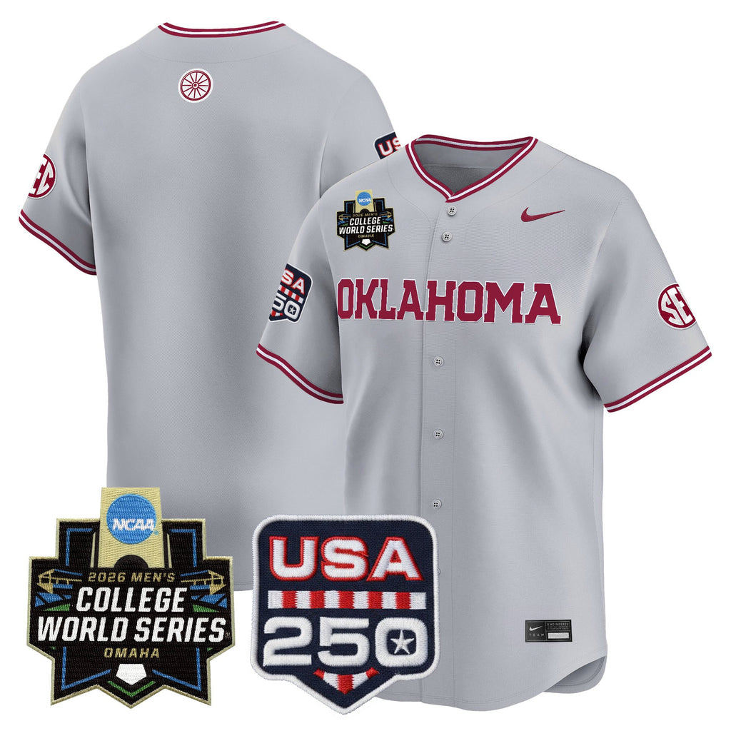 Men's Oklahoma Sooners 2026 World Series Vapor Premier Limited Jersey - 250 America Patch - All Stitched