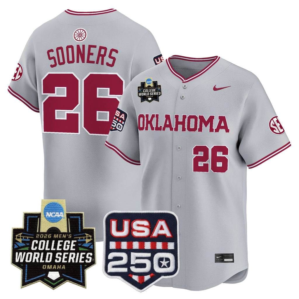Men's Oklahoma Sooners 2026 World Series Vapor Premier Limited Jersey - 250 America Patch - All Stitched