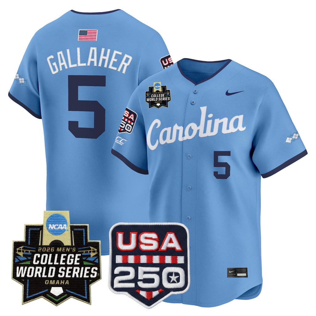 Men's North Carolina Tar Heels 2026 World Series Vapor Premier Limited Jersey - 250 America Patch - All Stitched
