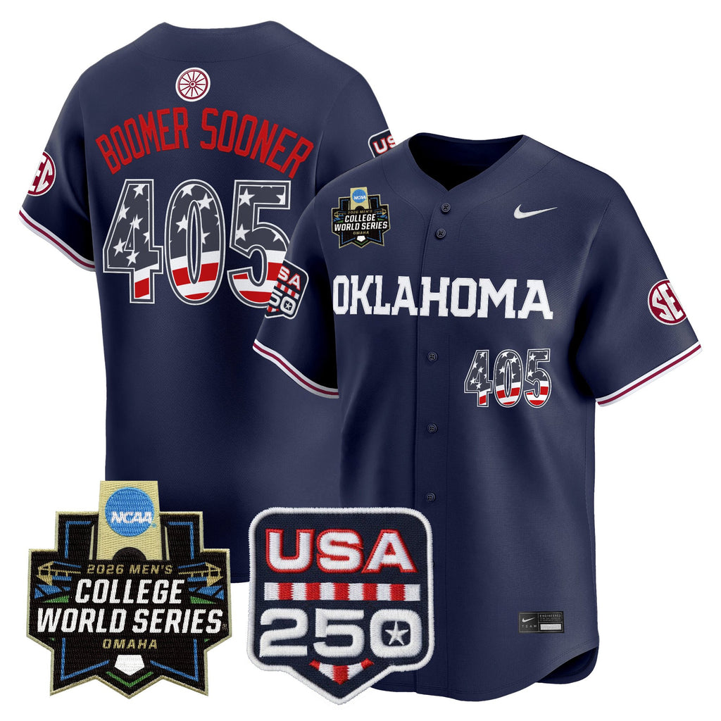 Men's Oklahoma Sooners USA 250 Fourth of July Vapor Premier Limited Jersey - 2026 World Series Patch - All Stitched