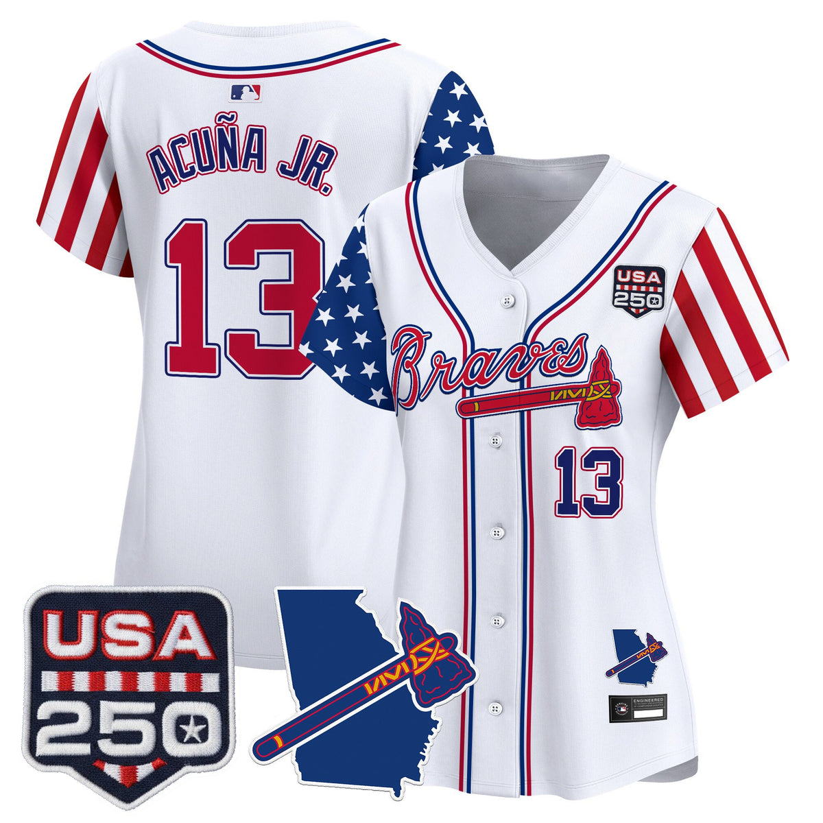 Women's Atlanta Braves "America 250 Edition" Vapor Premier Limited Jersey - All Stitched