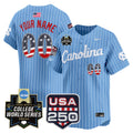 North Carolina Tar Heels USA 250 Fourth of July Vapor Premier Limited Cutsom Jersey - 2026 World Series patch - All Stitched