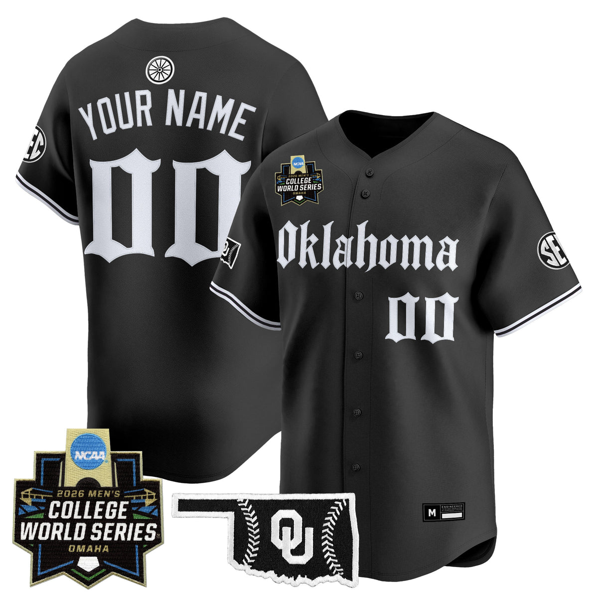 Oklahoma Sooners 2026 World Series Vapor Premier Limited Custom Jersey - Gothic Edition - All Stitched