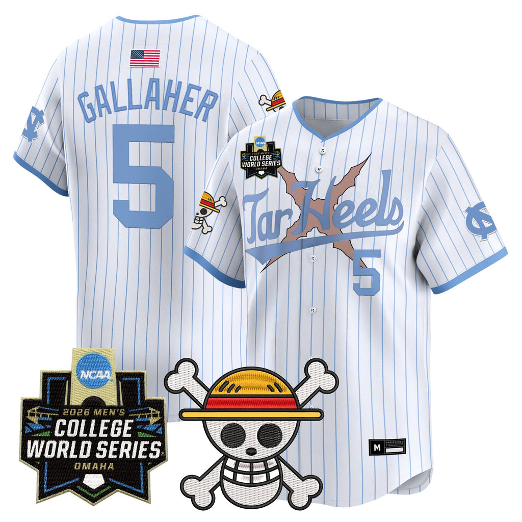 Men's North Carolina Tar Heels 2026 World Series x One Piece Vapor Premier Limited Jersey - All Stitched