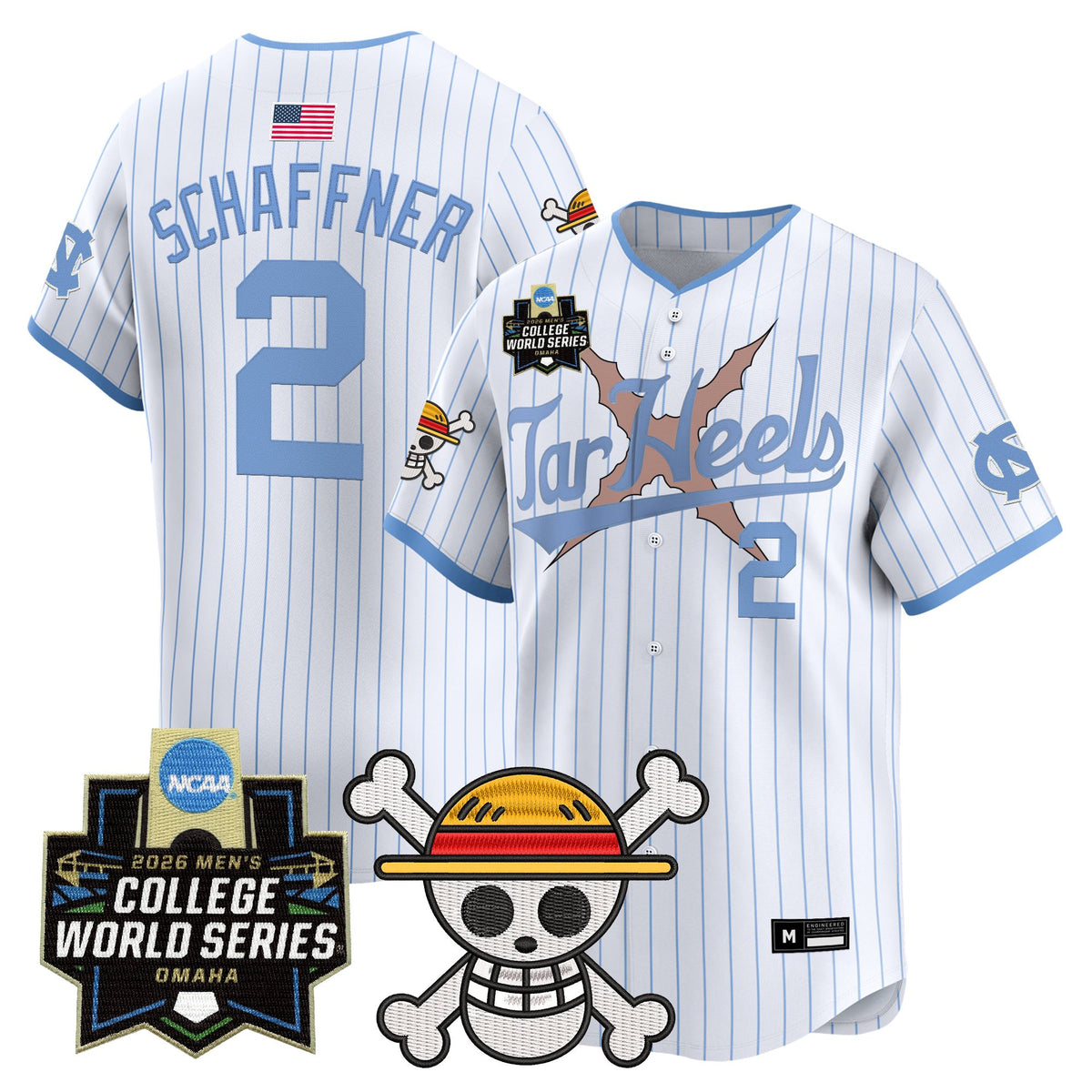 Men's North Carolina Tar Heels 2026 World Series x One Piece Vapor Premier Limited Jersey - All Stitched