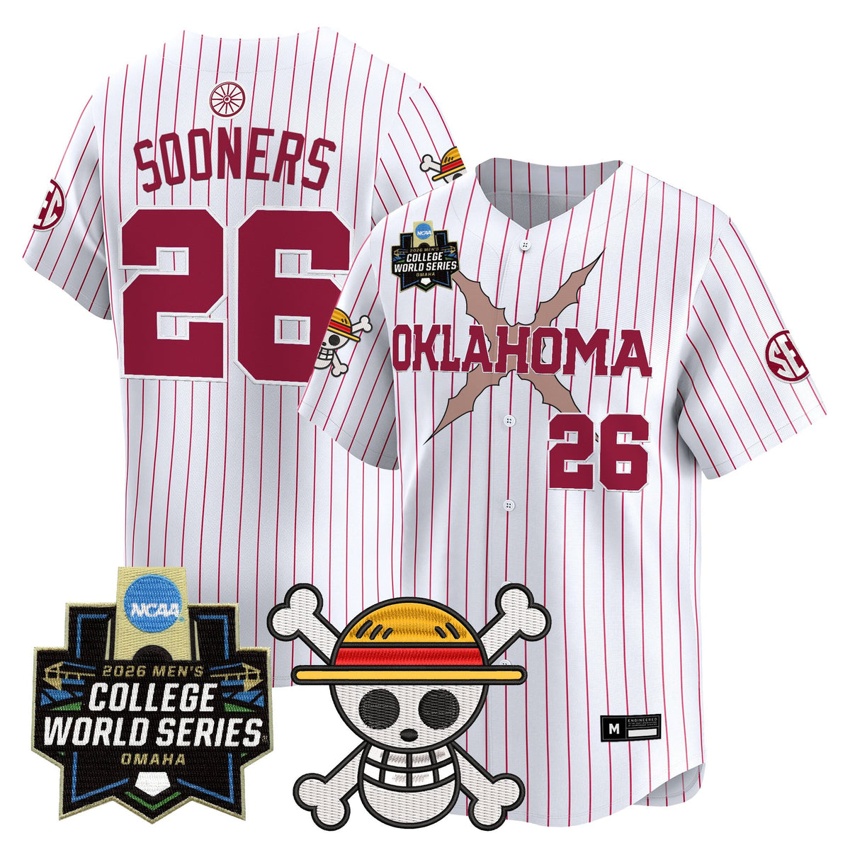 Men's Oklahoma Sooners 2026 World Series x One Piece Vapor Premier Limited Jersey - All Stitched