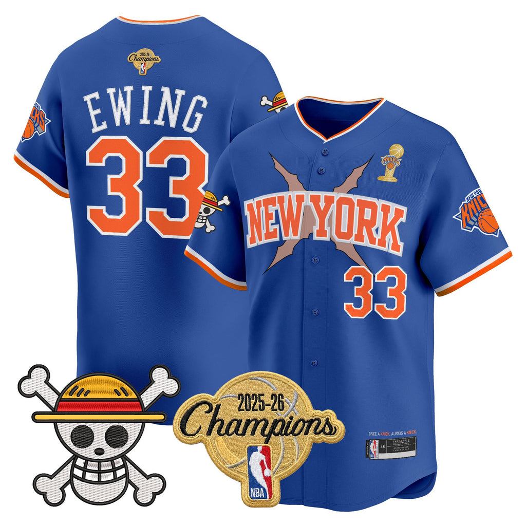 Men's New York Knicks 2026 Champions Patch x One Piece Vapor Baseball Jersey - All Stitched