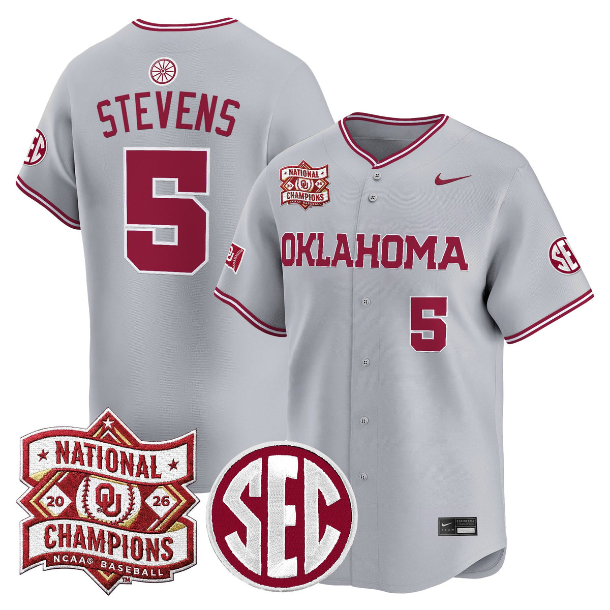 Men's Oklahoma Sooners 2026 National Champions Patch Vapor Premier Limited Jersey - All Stitched