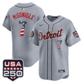Men's Detroit Tigers USA 250 Fourth of July Vapor Premier Limited Jersey - All Stitched