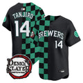 Milwaukee Brewers x Demon Slayer Vapor Premier Limited Jersey - Stitched
