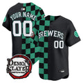 Milwaukee Brewers x Demon Slayer Vapor Premier Limited Custom Jersey - Stitched