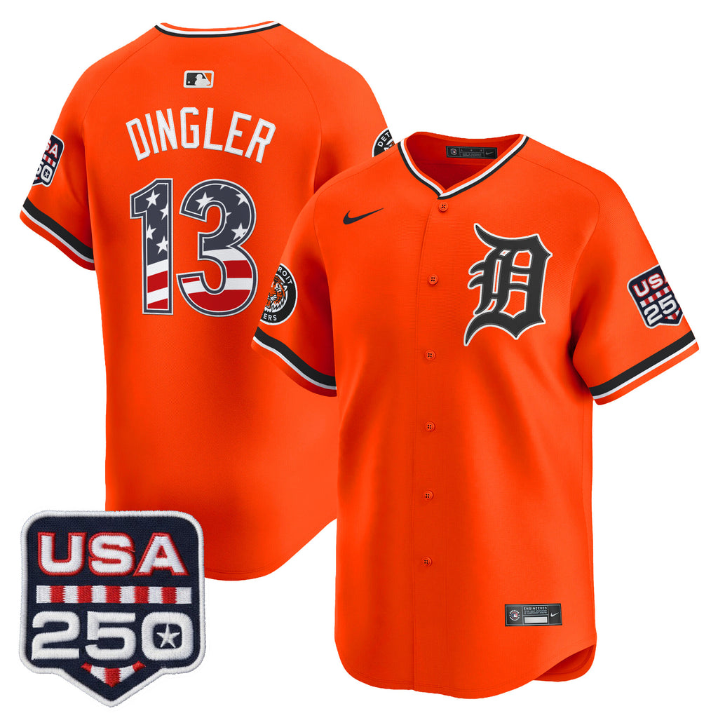 Men's Detroit Tigers USA 250 Fourth of July Vapor Premier Limited Jersey - All Stitched
