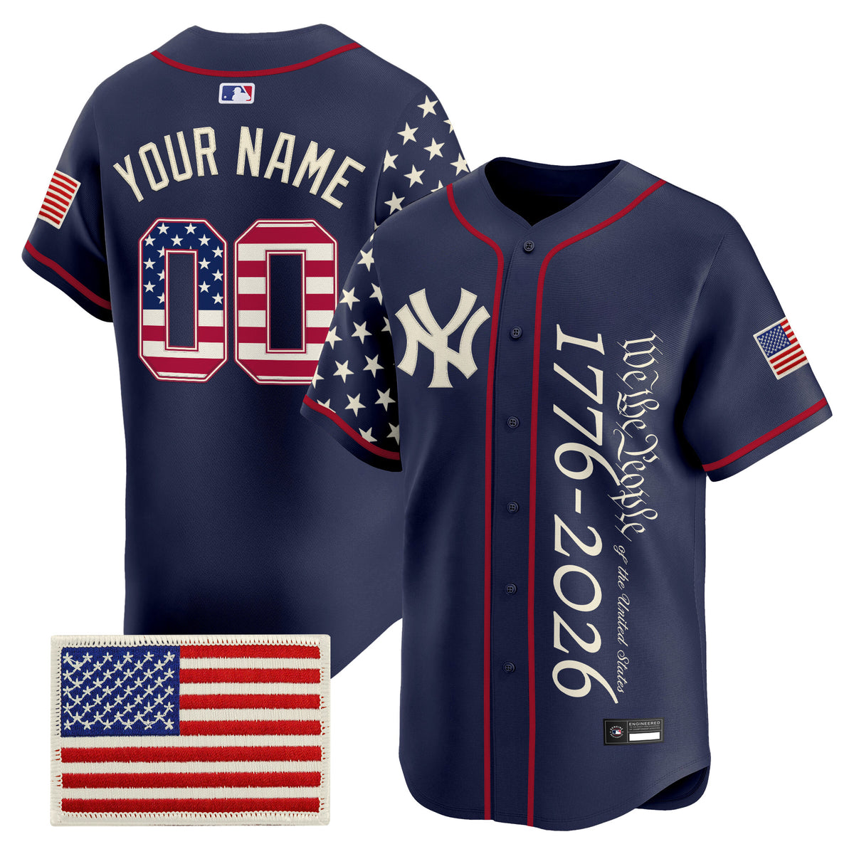 Yankees "America 250 Edition" Vapor Premier Limited Custom Jersey V3 - All Stitched