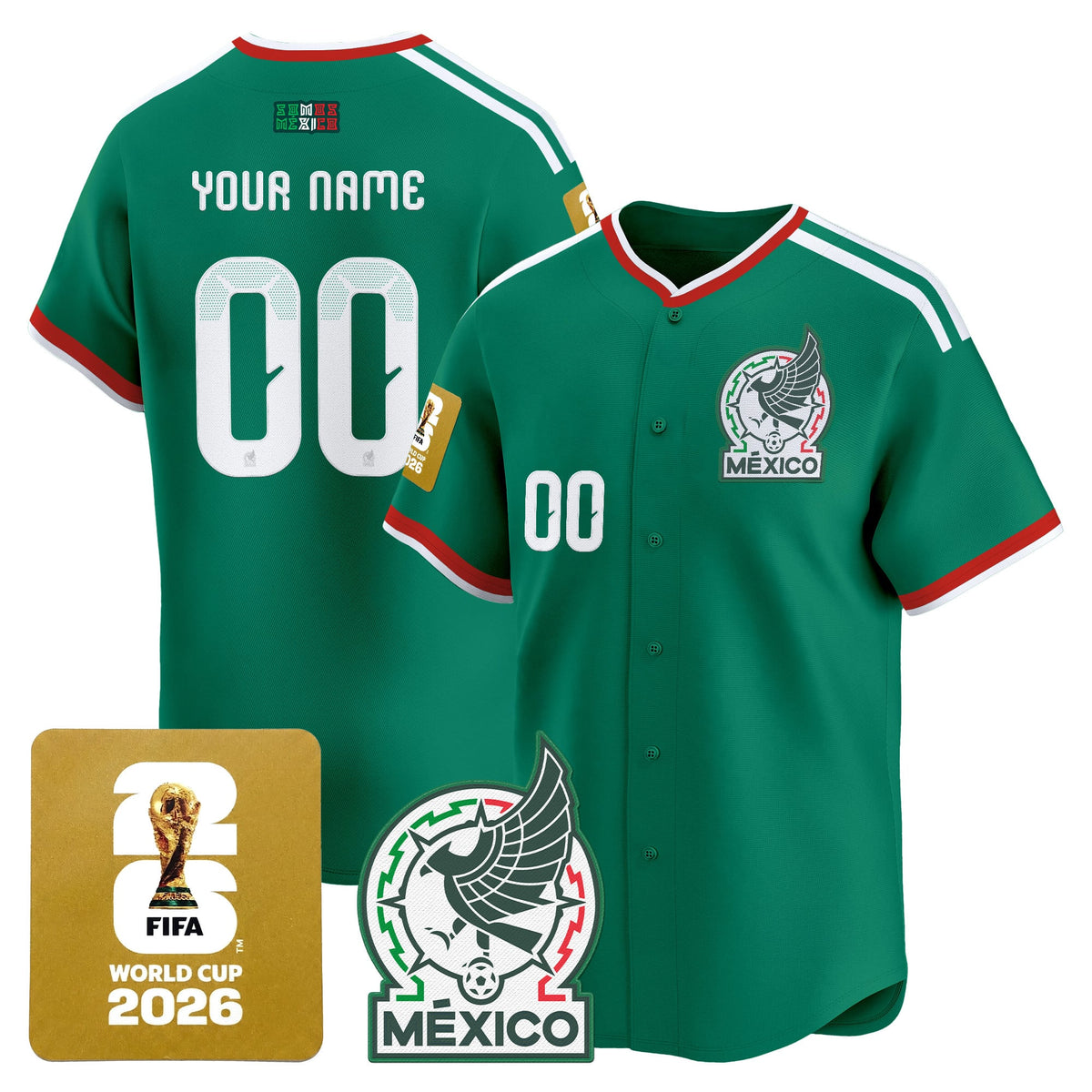 Mexico 2026 World Cup Vapor Custom Baseball Jersey - All Stitched