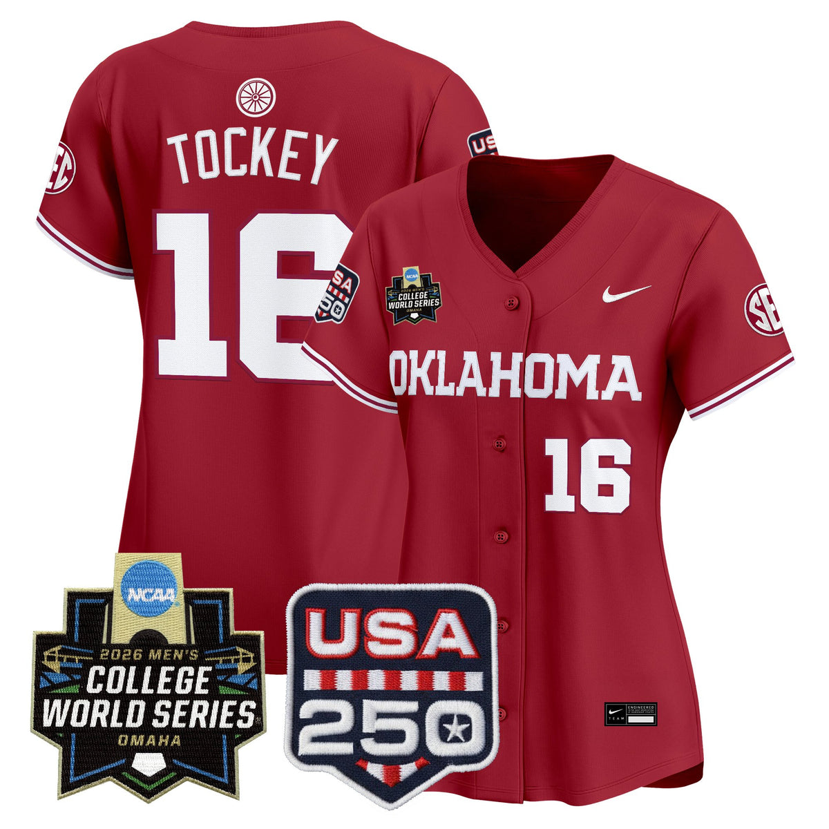 Women's Oklahoma Sooners 2026 World Series Vapor Premier Limited Jersey - 250 America Patch - All Stitched