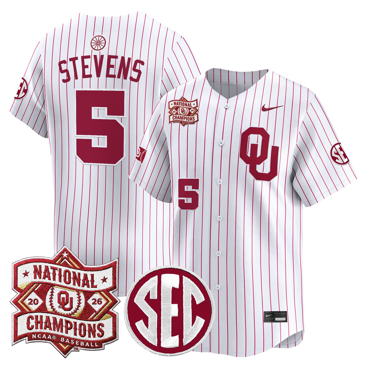 Men's Oklahoma Sooners 2026 National Champions Patch Vapor Premier Limited Jersey V2 - All Stitched