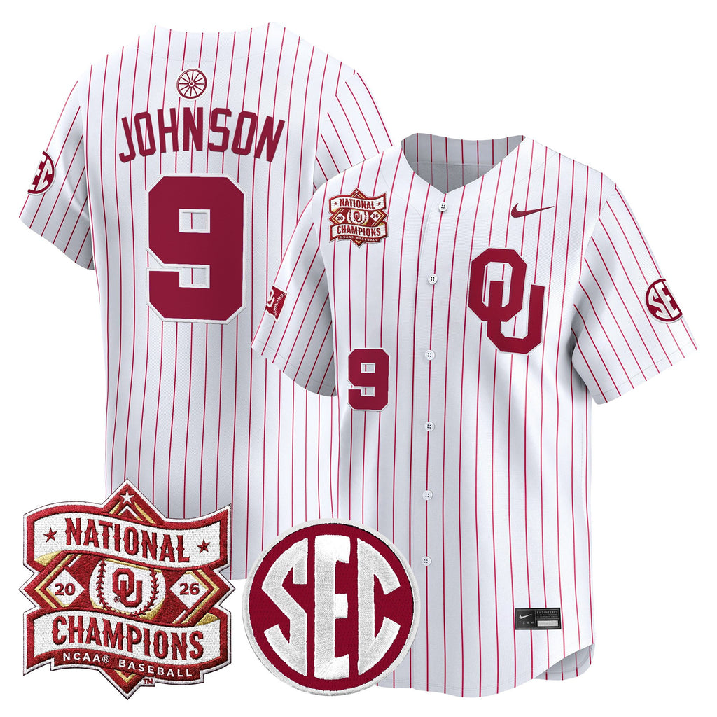 Men's Oklahoma Sooners 2026 National Champions Patch Vapor Premier Limited Jersey V2 - All Stitched