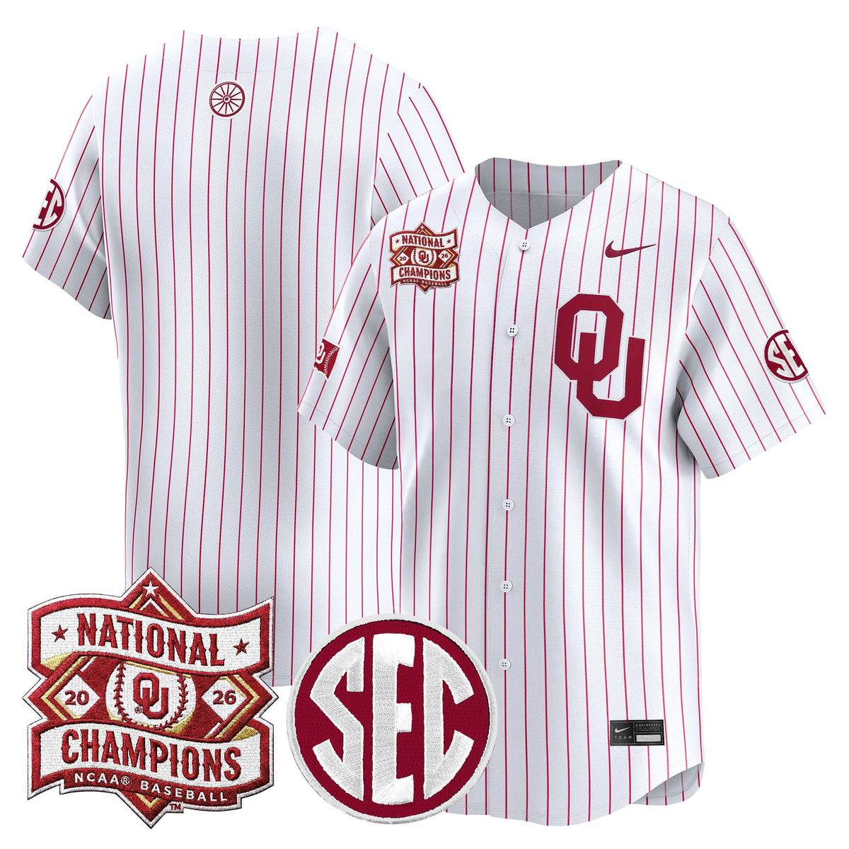 Men's Oklahoma Sooners 2026 National Champions Patch Vapor Premier Limited Jersey V2 - All Stitched