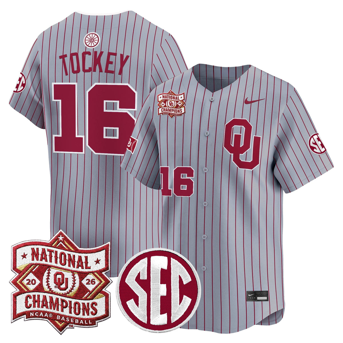 Men's Oklahoma Sooners 2026 National Champions Patch Vapor Premier Limited Jersey V2 - All Stitched