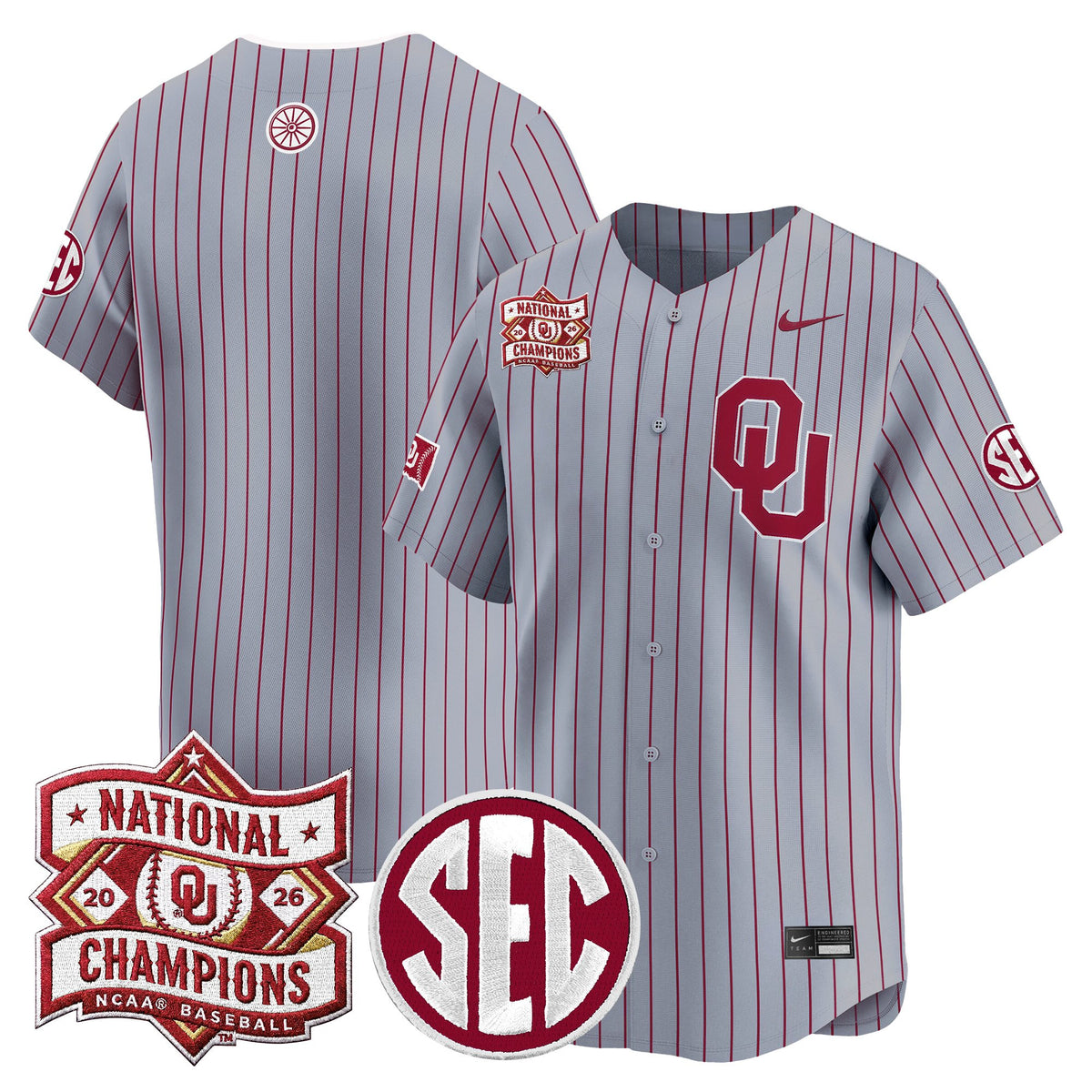 Men's Oklahoma Sooners 2026 National Champions Patch Vapor Premier Limited Jersey V2 - All Stitched