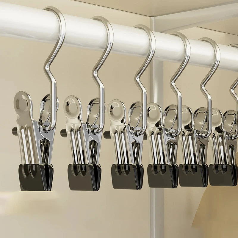 Laundry Hooks, Clothes Pins and Hanging Clips - Heavy Duty Clothespins and Hangers for Closet, Travel, Pants, Socks, Handbags