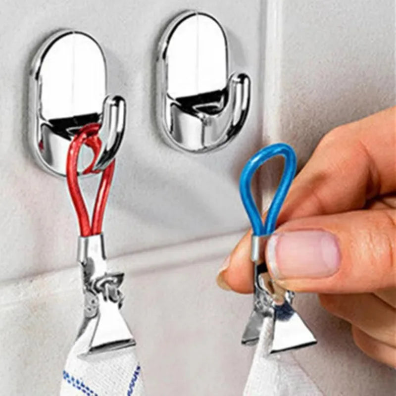 5PCS Clothes Pegs Stainless Steel Clothespins Colorful Laundry Tea Towel Hanging Clips Loop Clothes Folder Bathroom Accessories
