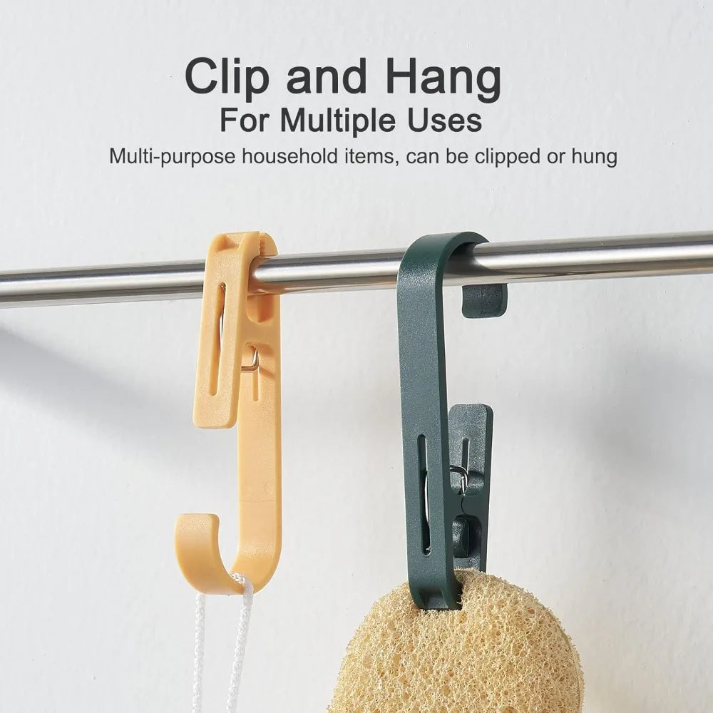 Large Clothes Pins Towel Clips, 8 Pcs Multipurpose Clips Hook, Strong Plastic Clothes Hanger S Hook for Shower Curtain Laundry